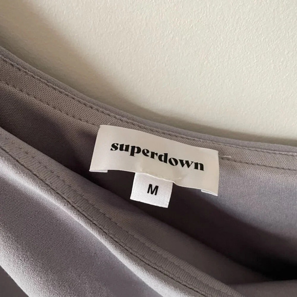 Superdown Jenna One Shoulder Mini Dress NWT Light Grey/Blue Size Medium - Picture 7 of 9